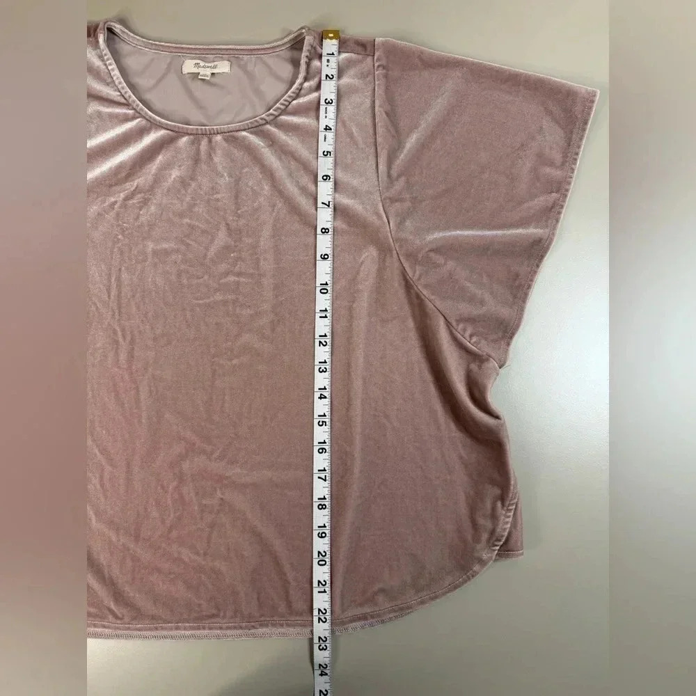 Madewell velvet butterfly sleeve top Blush Dusty Rose Size XL - Picture 8 of 16